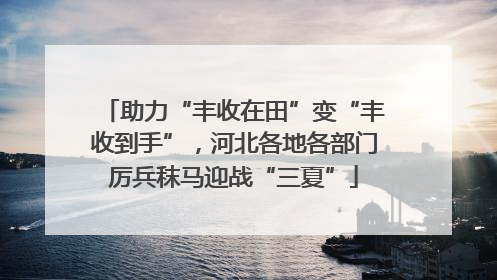 助力“丰收在田”变“丰收到手”，河北各地各部门厉兵秣马迎战“三夏”