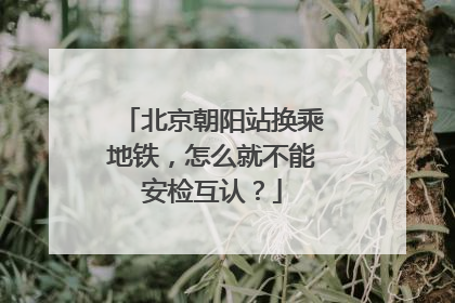 北京朝阳站换乘地铁，怎么就不能安检互认？