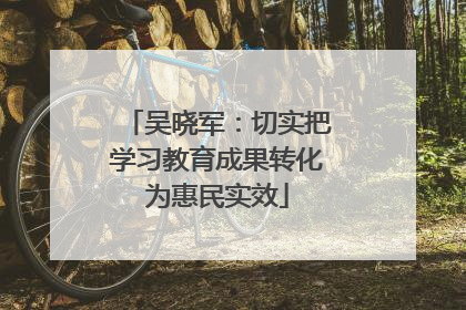 吴晓军：切实把学习教育成果转化为惠民实效