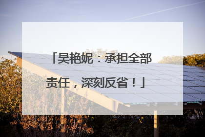 吴艳妮：承担全部责任，深刻反省！