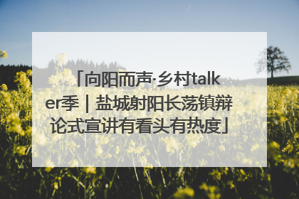 向阳而声·乡村talker季｜盐城射阳长荡镇辩论式宣讲有看头有热度