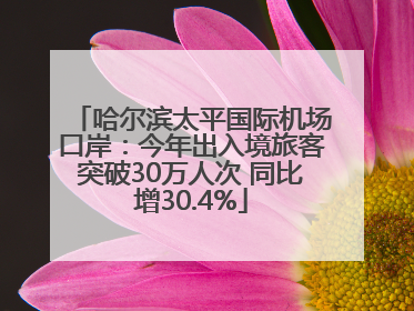 哈尔滨太平国际机场口岸：今年出入境旅客突破30万人次 同比增30.4%