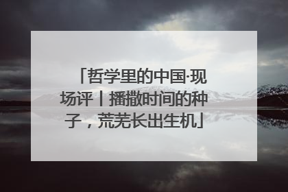 哲学里的中国·现场评丨播撒时间的种子，荒芜长出生机