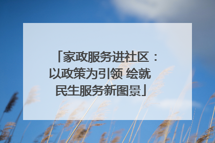 家政服务进社区：以政策为引领 绘就民生服务新图景