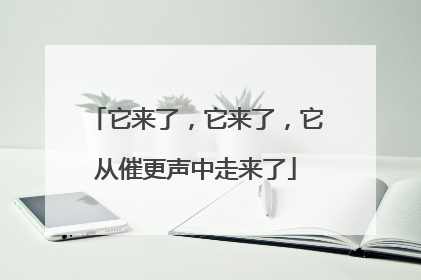 它来了，它来了，它从催更声中走来了