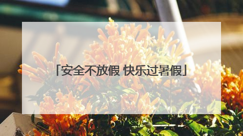 安全不放假 快乐过暑假