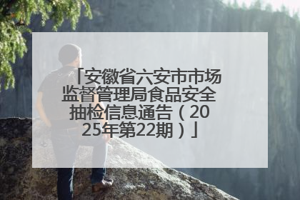 安徽省六安市市场监督管理局食品安全抽检信息通告（2025年第22期）