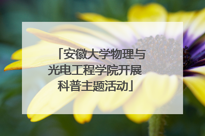 安徽大学物理与光电工程学院开展科普主题活动