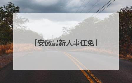 安徽最新人事任免