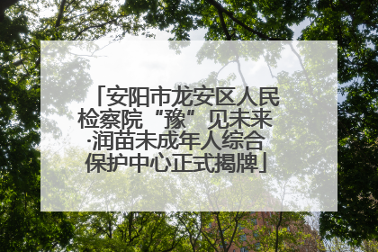 安阳市龙安区人民检察院“豫”见未来·润苗未成年人综合保护中心正式揭牌