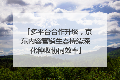 多平台合作升级，京东内容营销生态持续深化种收协同效率