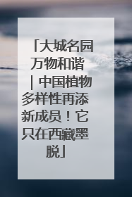 大城名园 万物和谐｜中国植物多样性再添新成员！它只在西藏墨脱