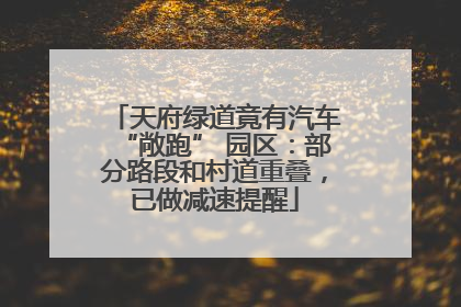 天府绿道竟有汽车“敞跑” 园区：部分路段和村道重叠，已做减速提醒