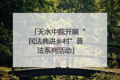 天水中院开展“民法典进乡村”普法系列活动
