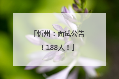 忻州：面试公告！188人！