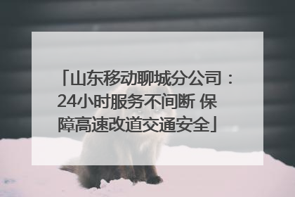 山东移动聊城分公司：24小时服务不间断 保障高速改道交通安全