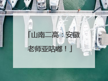 山南二高：安徽老师亚咕嘟！
