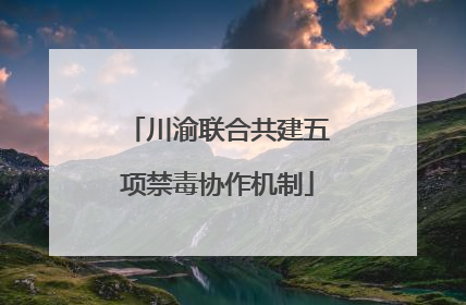 川渝联合共建五项禁毒协作机制
