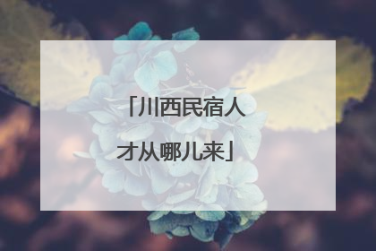 川西民宿人才从哪儿来