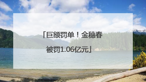 巨额罚单！金穗春被罚1.06亿元