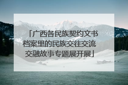 广西各民族契约文书档案里的民族交往交流交融故事专题展开展
