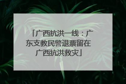 广西抗洪一线：广东支教民警退票留在广西抗洪救灾