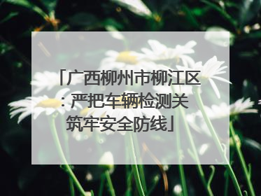广西柳州市柳江区：严把车辆检测关 筑牢安全防线