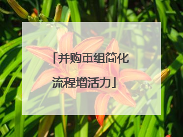 并购重组简化流程增活力