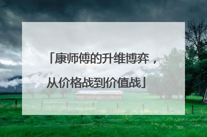康师傅的升维博弈，从价格战到价值战