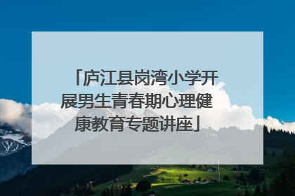 庐江县岗湾小学开展男生青春期心理健康教育专题讲座