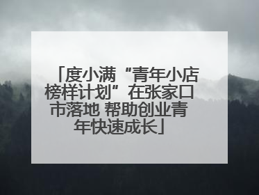 度小满“青年小店榜样计划”在张家口市落地 帮助创业青年快速成长