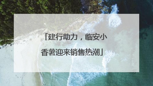 建行助力，临安小香薯迎来销售热潮