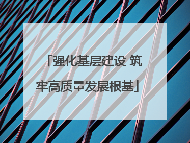强化基层建设 筑牢高质量发展根基