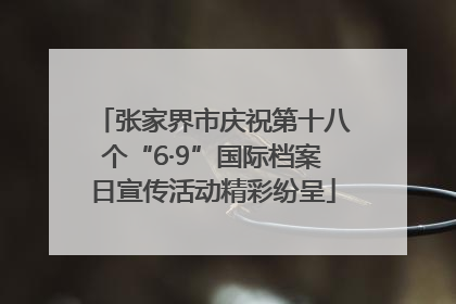 张家界市庆祝第十八个“6·9”国际档案日宣传活动精彩纷呈