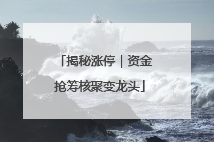 揭秘涨停｜资金抢筹核聚变龙头