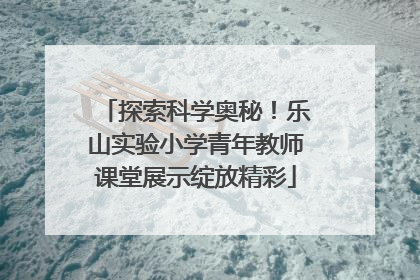 探索科学奥秘！乐山实验小学青年教师课堂展示绽放精彩