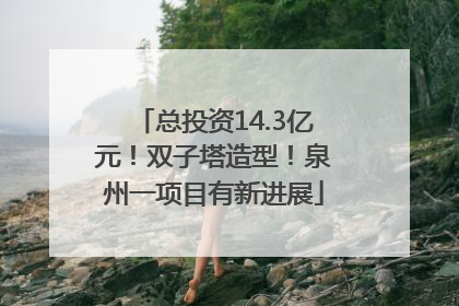 总投资14.3亿元！双子塔造型！泉州一项目有新进展