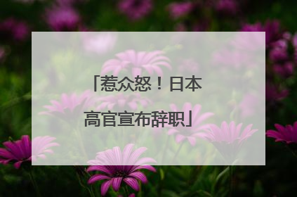 惹众怒！日本高官宣布辞职