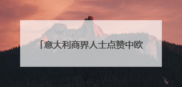 意大利商界人士点赞中欧绿色合作蕴藏黄金机遇
