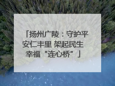 扬州广陵：守护平安仁丰里 架起民生幸福“连心桥”
