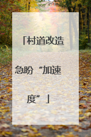 村道改造急盼“加速度”