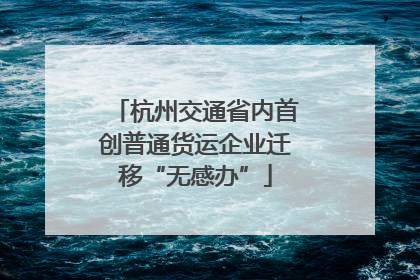 杭州交通省内首创普通货运企业迁移“无感办”