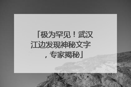 极为罕见！武汉江边发现神秘文字，专家揭秘