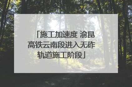 施工加速度 渝昆高铁云南段进入无砟轨道施工阶段