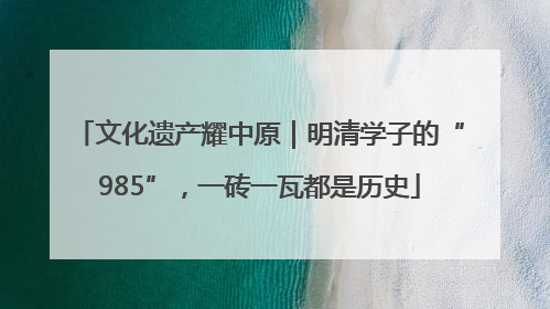 文化遗产耀中原｜明清学子的“985”，一砖一瓦都是历史
