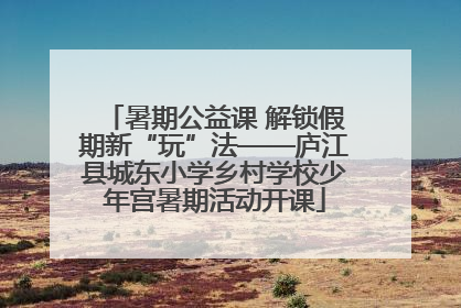 暑期公益课 解锁假期新“玩”法——庐江县城东小学乡村学校少年宫暑期活动开课