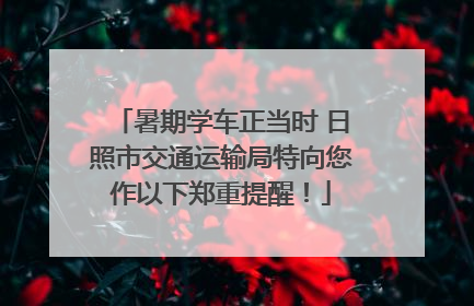 暑期学车正当时 日照市交通运输局特向您作以下郑重提醒！