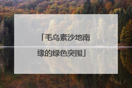 毛乌素沙地南缘的绿色突围