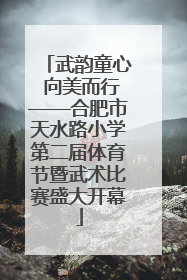 武韵童心 向美而行——合肥市天水路小学第二届体育节暨武术比赛盛大开幕