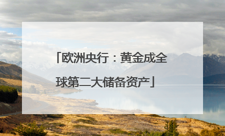 欧洲央行：黄金成全球第二大储备资产
